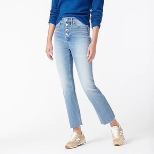 Petite 10" demi-boot crop jean in Gimlet wash